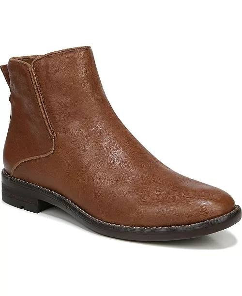 Franco Sarto Leather Booties 5M Cognac New in Box MSRP $190