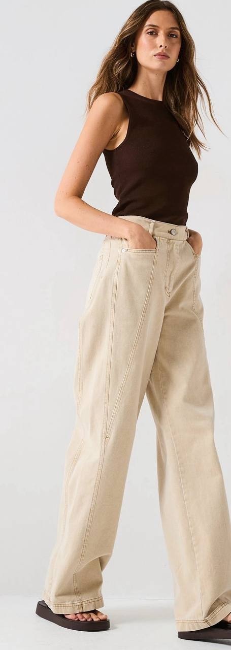 BOSS Marlina Cotton Utility Pants Beige 8 NWT $179