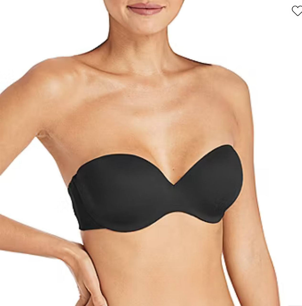 Maidenform Comfort Devotion Strapless Convertible Bra – Size 38D – Black