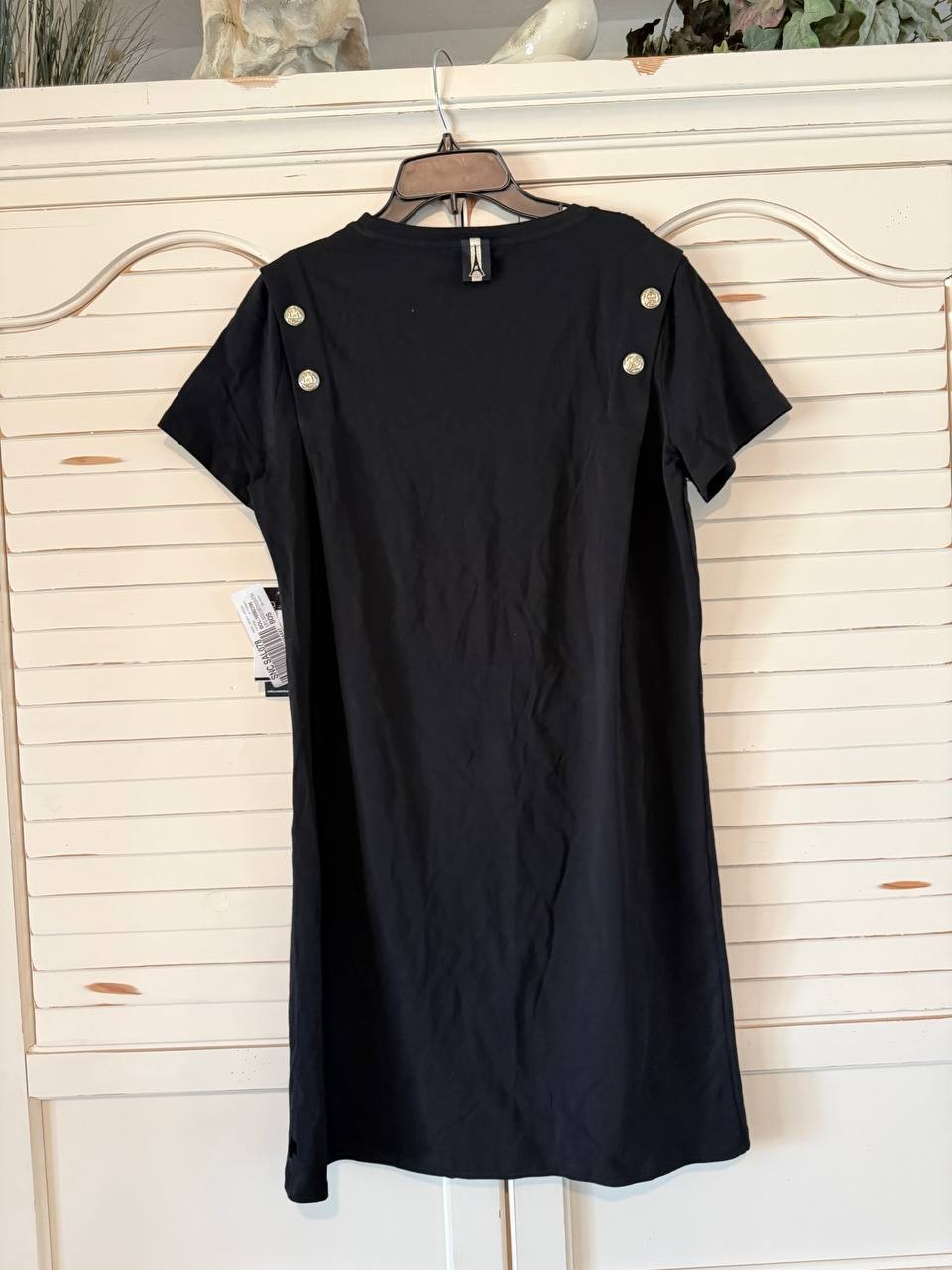Karl Lagerfeld Paris Choupette Tee Dress w/ Buttons Black Size M NWT $99 – Chic