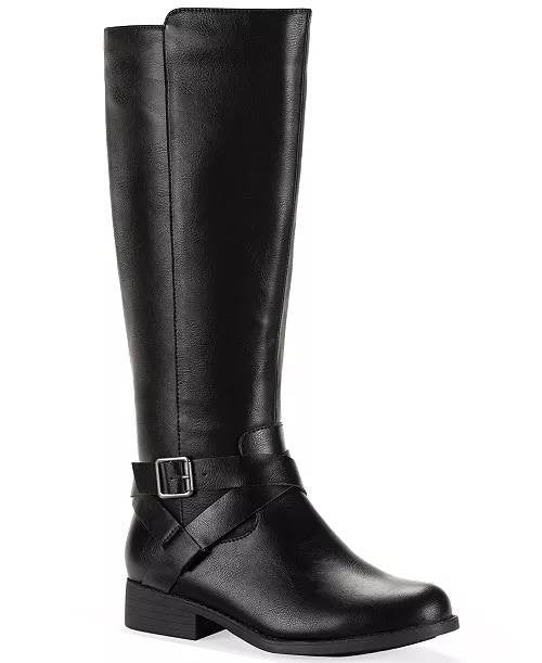 Style&Co Riding Boots 5.5M Black Man-Made Tall New in Box MSRP $79.90