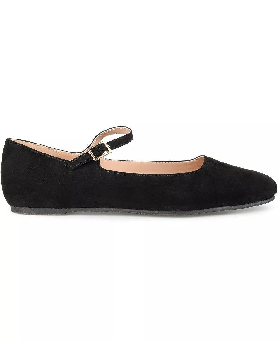 Journee Collection Carrie Flats 7.5M Black PU Mary Jane NIB msrp$71.99