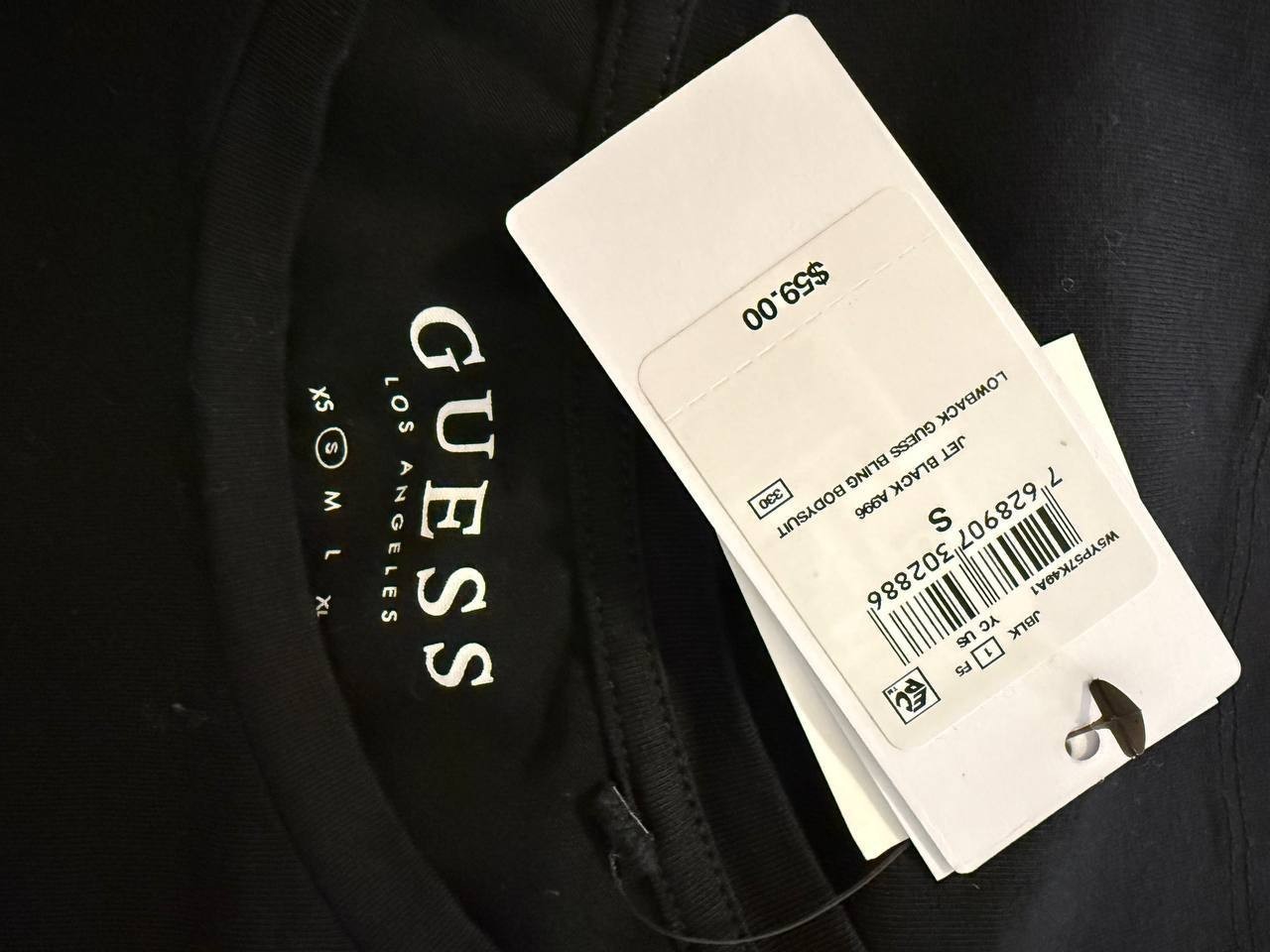 Guess Lowback Bling Bodysuit – Size S – Jet Black – NWT – $59