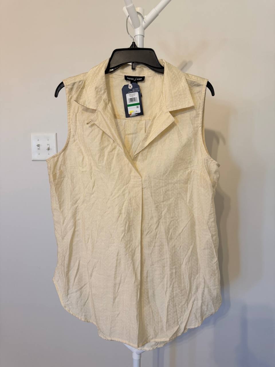 Nautica Jeans Women’s Sleeveless Dobby Popover Top – L – NWT–$54.50