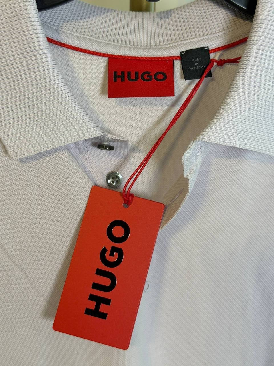 HUGO Hugo Boss Dangula Relaxed Fit Logo Polo Shirt White L NWT $98