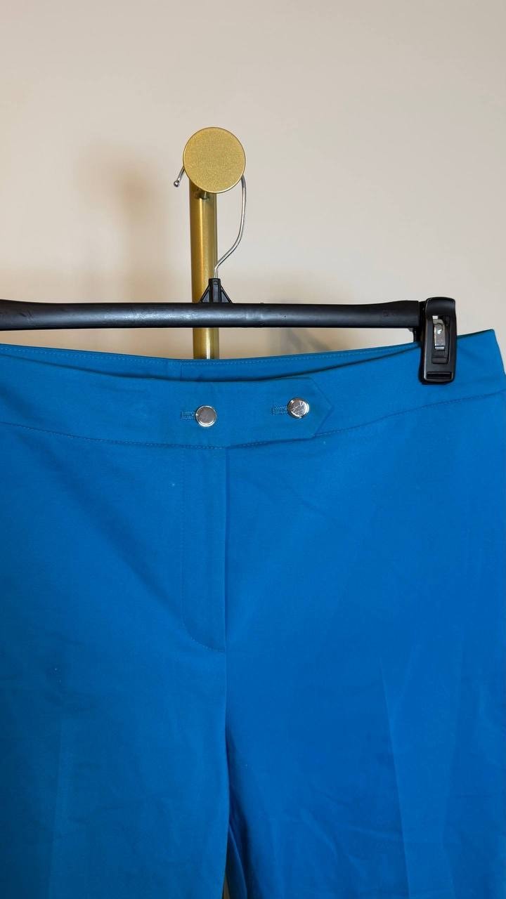 Calvin Klein Cotton-Blend Straight-Leg Pants Blue Size 14 Good preowned $99