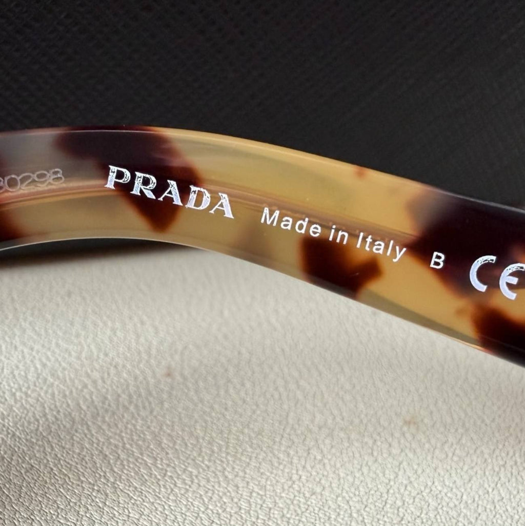Prada SPR 15Y‑F Tortoise Blue Lens Sunglasses 52mm 2AU‑05Q Italy $375 NWB