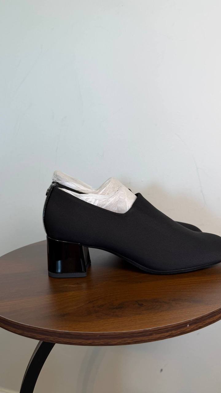 Easy Spirit Denisa eFlex Knit Block Heel Pumps Black 6M Textile $99 NWB