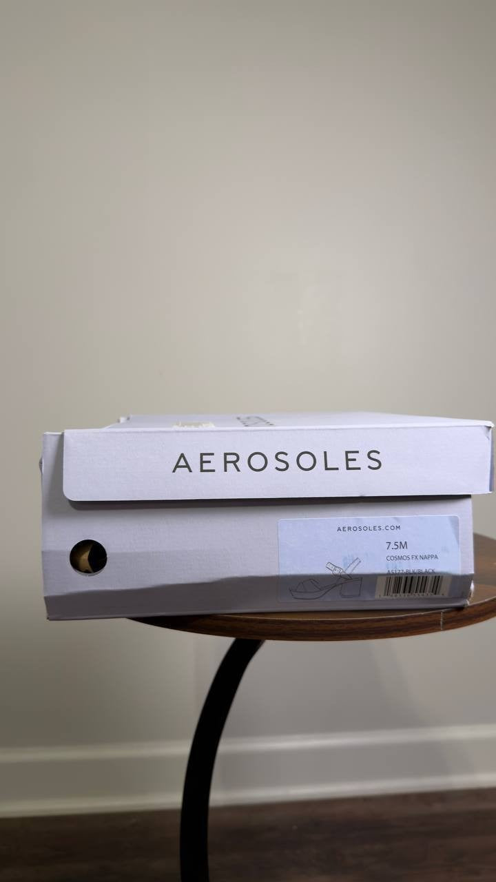 Aerosoles  Platform  Sandals  Black  7.5M  New  $99