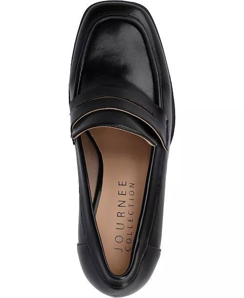 Journee Stacked Heel Pumps 9.5M Black Man‑Made New in Box MSRP $59.99
