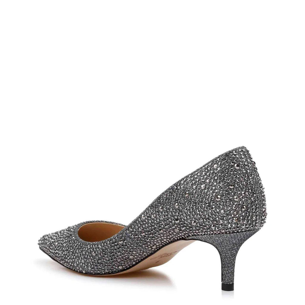 Badgley Mischka Jewel Smoke Glitter Fabric Heeled Pumps 7 New in Box $99