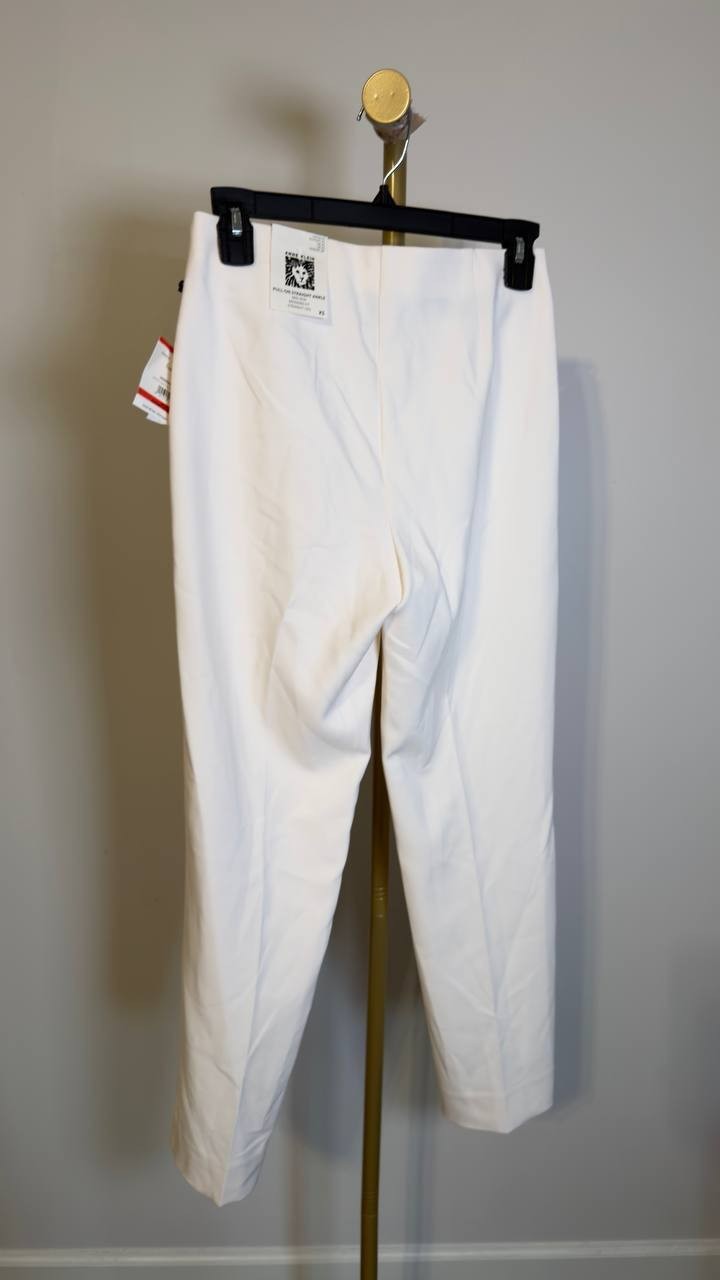 Anne Klein Women’s Pull‑On Cool Crepe Trouser Pants White Dove XS NWT $79