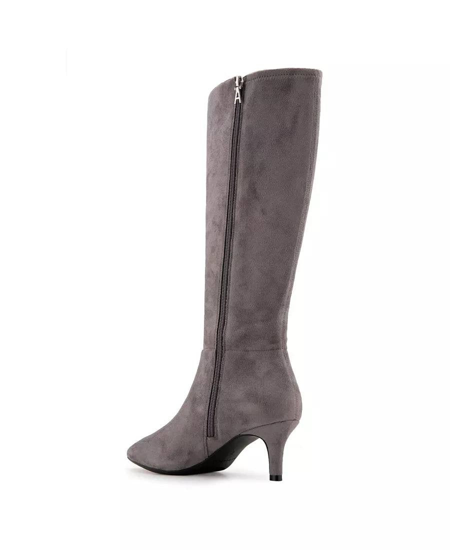 Aerosoles Epic Tall Boots 8.5M Gray Kitten Heel Pointed Toe Poly NIB msrp$129
