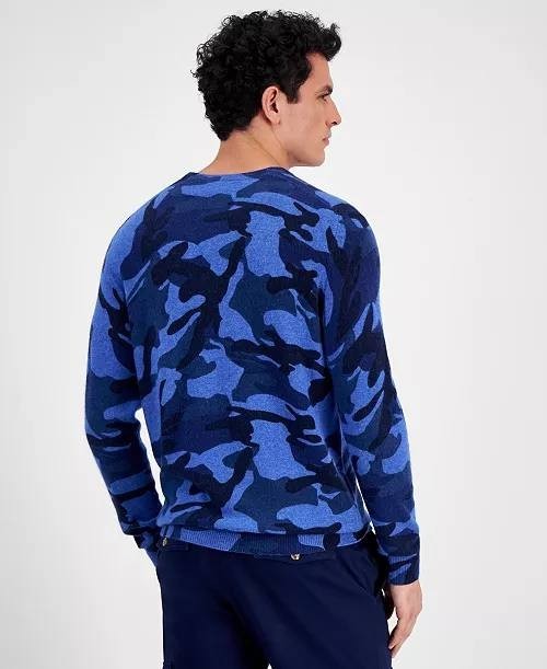 Club Room Men’s 100% Cashmere Camo Printed Sweater Crewneck S $189 NWT