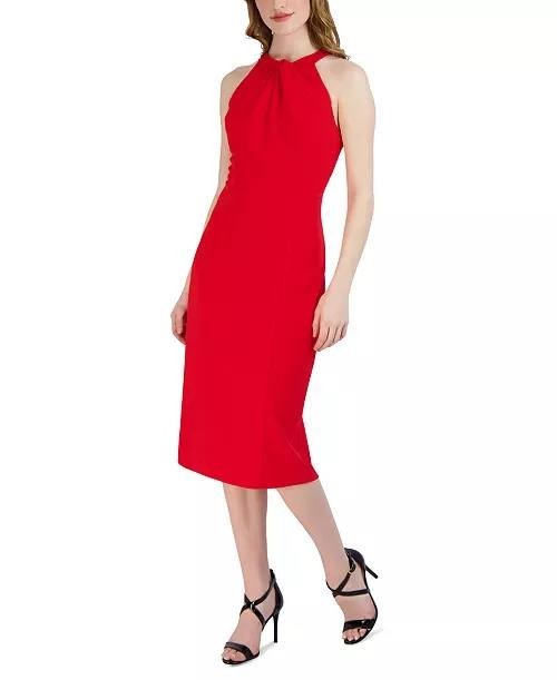 Julia Jordan Women’s Halter Neck Sleeveless Sheath Dress Red Size 10 NWT 109$
