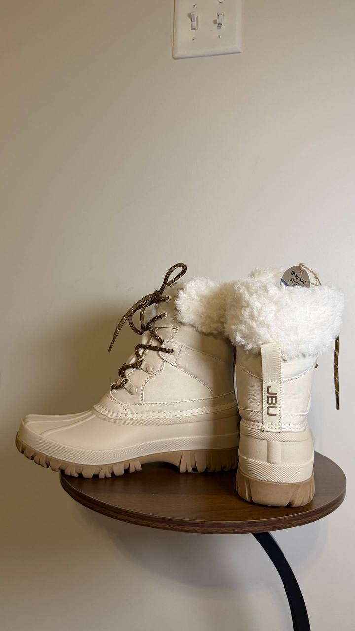 JBU Camden Duck Boots 9M Oyster Waterproof Faux‑Shearling Lined NIB msrp$129.95