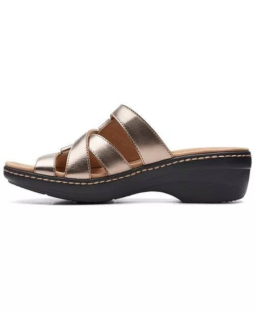 Clarks  Sandals  Bronze  Metallic  Leather  6M  New  $100