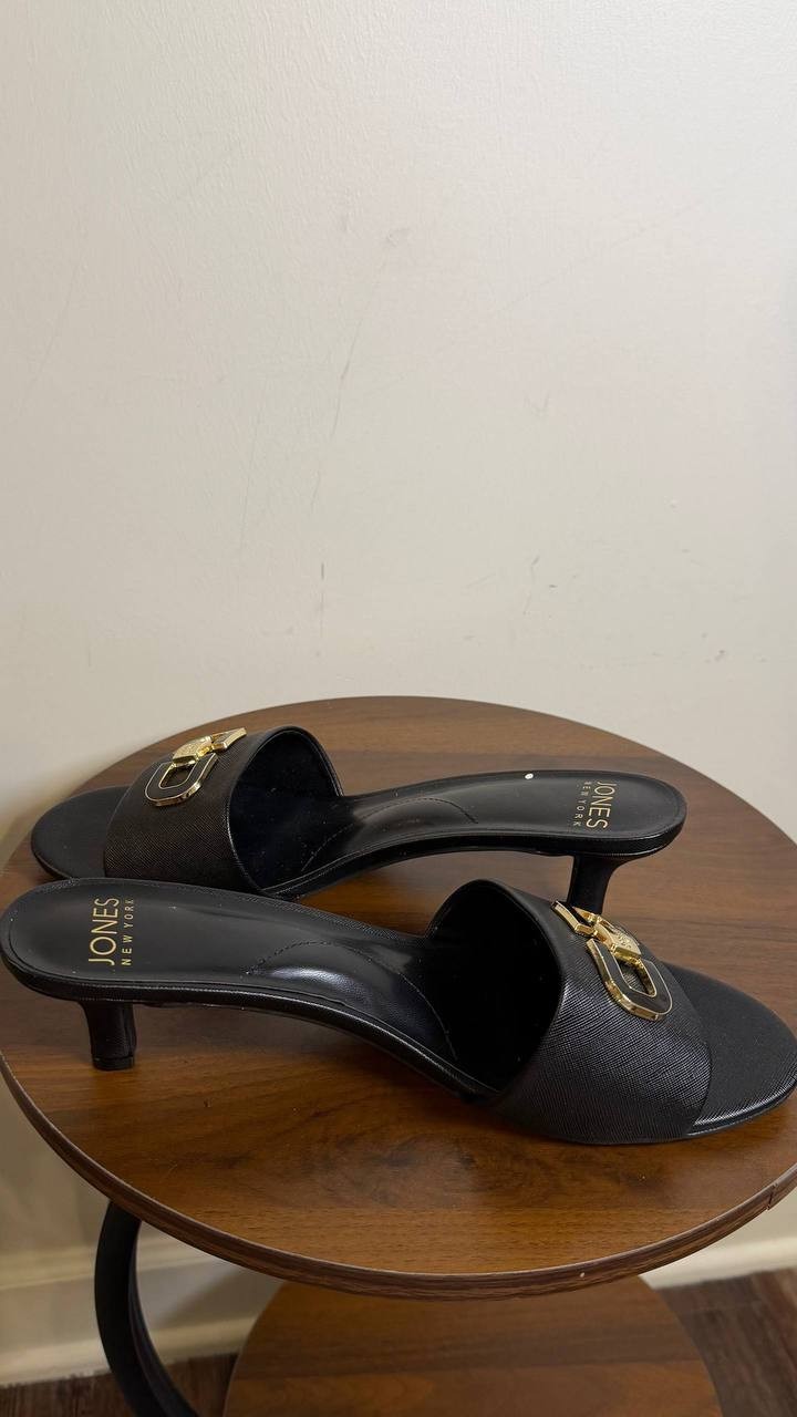 Jones New York Black Man‑Made Dress Sandals 10M New in Box $69.50