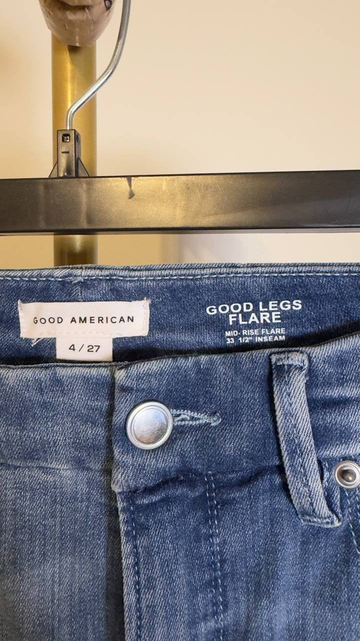 Good American Good Legs Flare Jeans Indigo Size 4 NWT $128