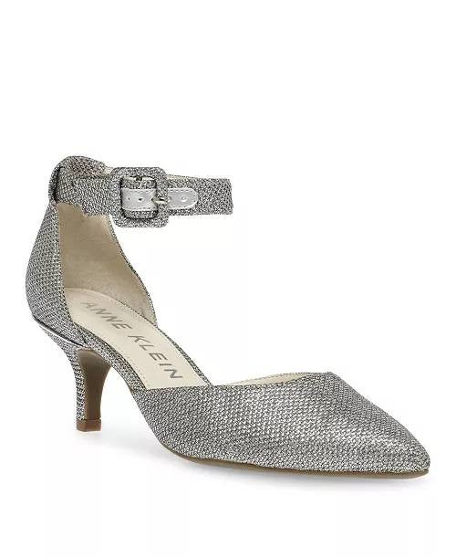 Anne Klein Pointed Toe Pumps Silver 5 M New $85.00
