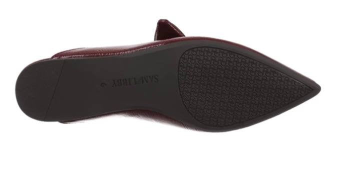 Sam & Libby Marley Mules 8.5 Mahogany Pointed Toe Bow Slip‑On NIB msrp$70