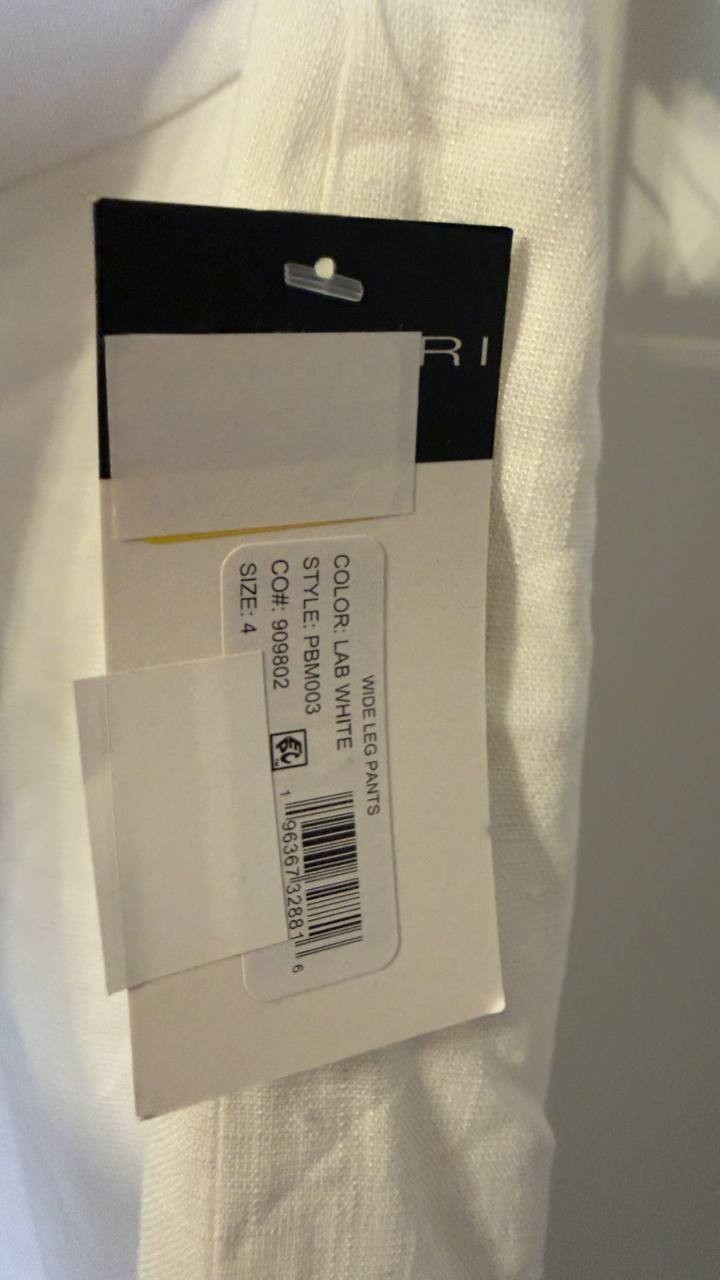 Tahari ASL High‑Waist Wide Leg Pants Ivory 4 NWT $99