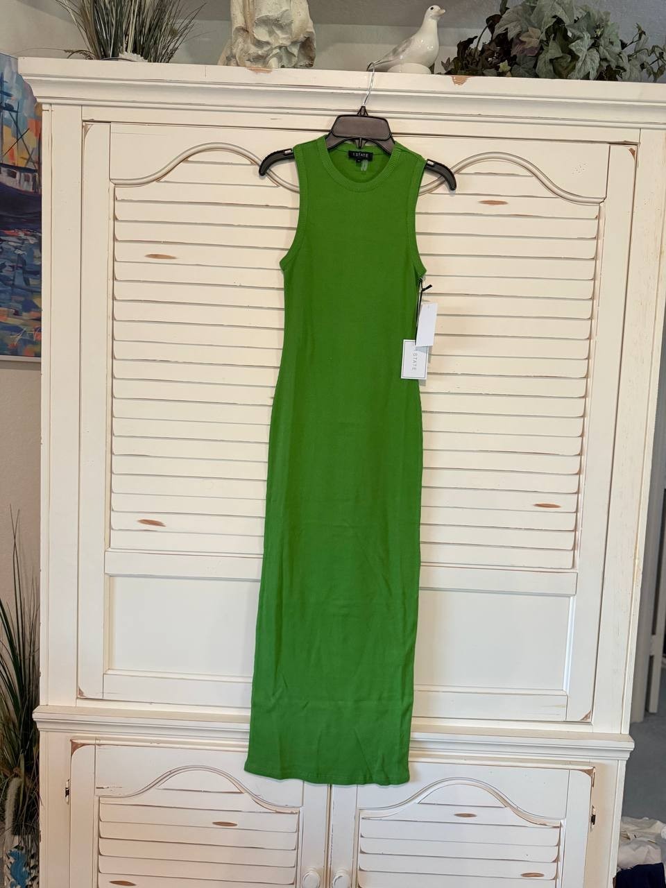 1.State Green Ribbed Midi Cutout Dress Size XS NWT $79 – Modern Chic