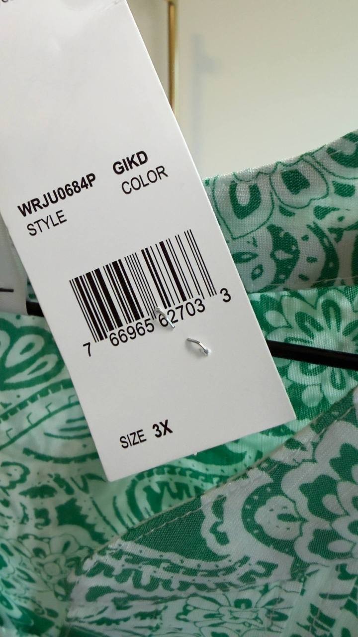NY Collection Plus Size Sleeveless Pintucked Blouse Green 3X NWT $44