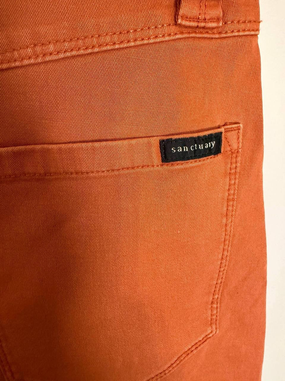 Sanctuary Brown Denim Mini Skirt – Size 27 – Pockets – Button Front – NWT