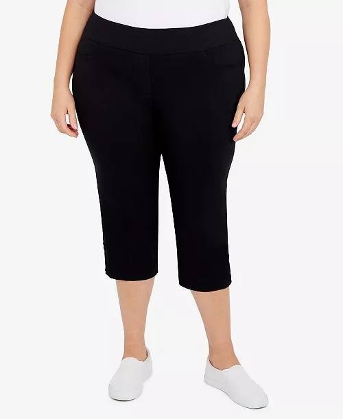 Hearts of Palm Plus‑Size Pull‑On Capri Pants – Black – Size 16W – NWT – $48