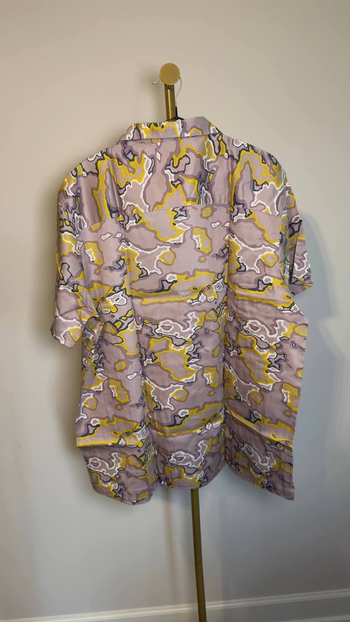Mode of One Relaxed‑Fit Printed Camp Shirt Cool Putty XL NWT $49.50
