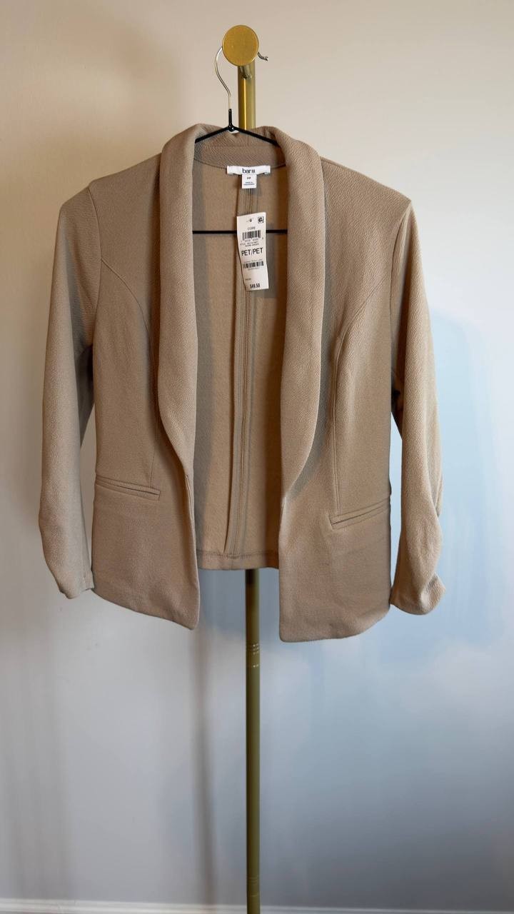Bar III Petite Shawl Collar Blazer 3/4 Sleeve Warm Ginger Size P/P NWT 49,50$