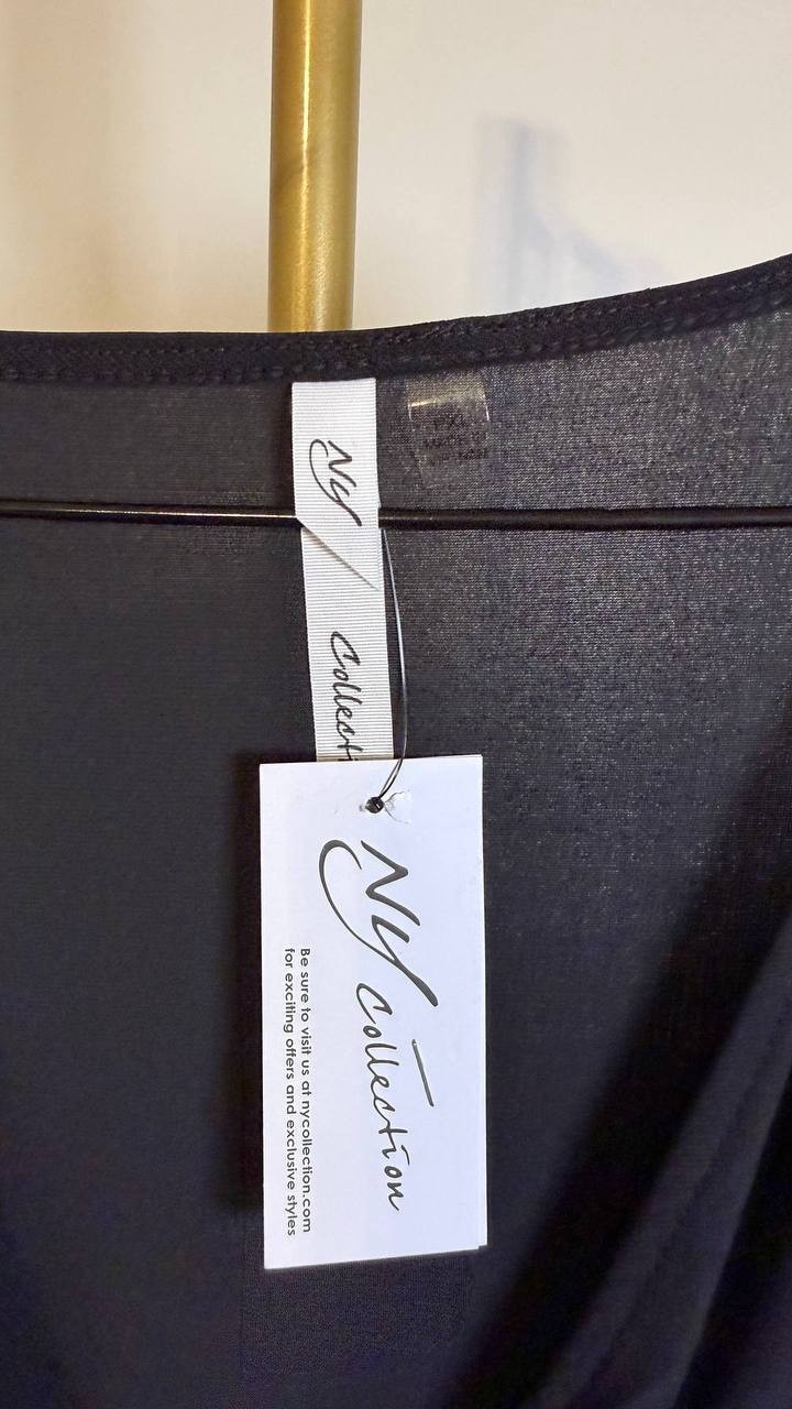 NY Collection Petite 3/4 Sleeve Belted Wide Leg Jumpsuit Navy PXL $66 NWT