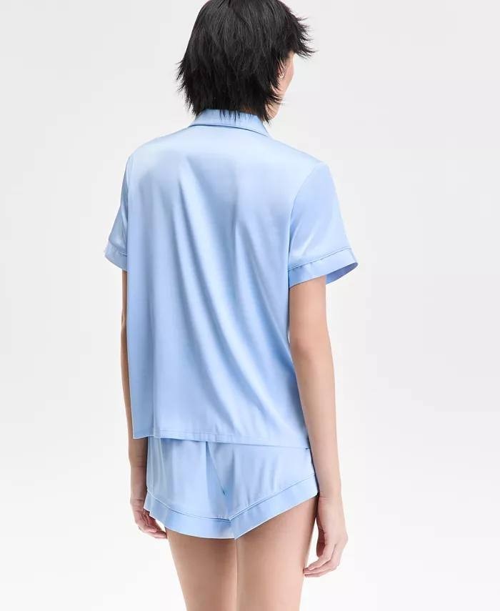 INC International Concepts Women's Light Blue Short-Sleeve Top, Size L, NWT