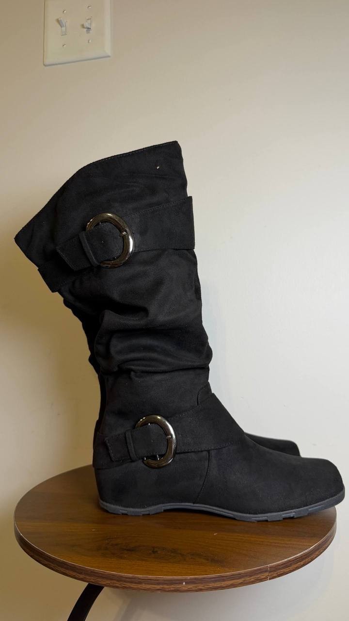 Journee Black Faux Suede Boots 8.5M NIB MSRP $115