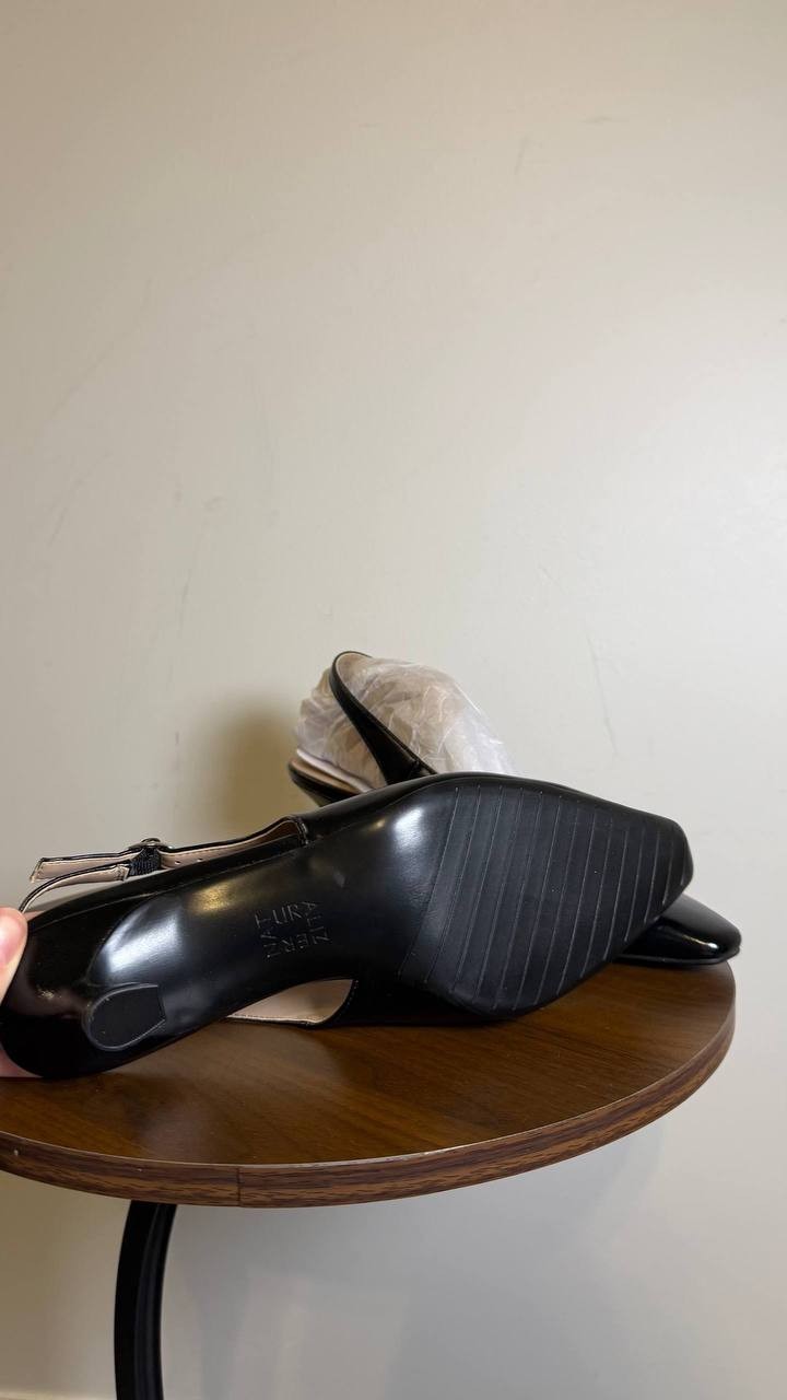 Naturalizer Black Synthetic Slingback Heels 8.5W NIB MSRP $109.99