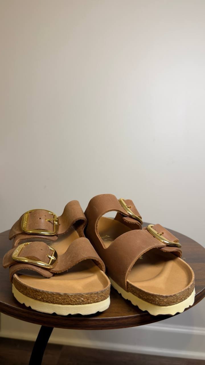 Birkenstock Sandals Cognac 6 Narrow Fit Pre-Owned