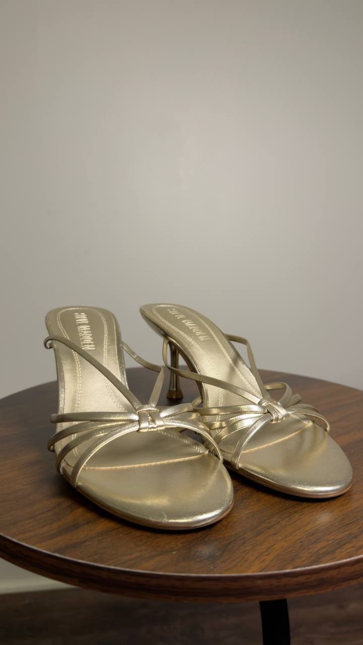 Steve  Madden  Edna  Slide  Dress  Sandals  Champagne  7.5  New  $109