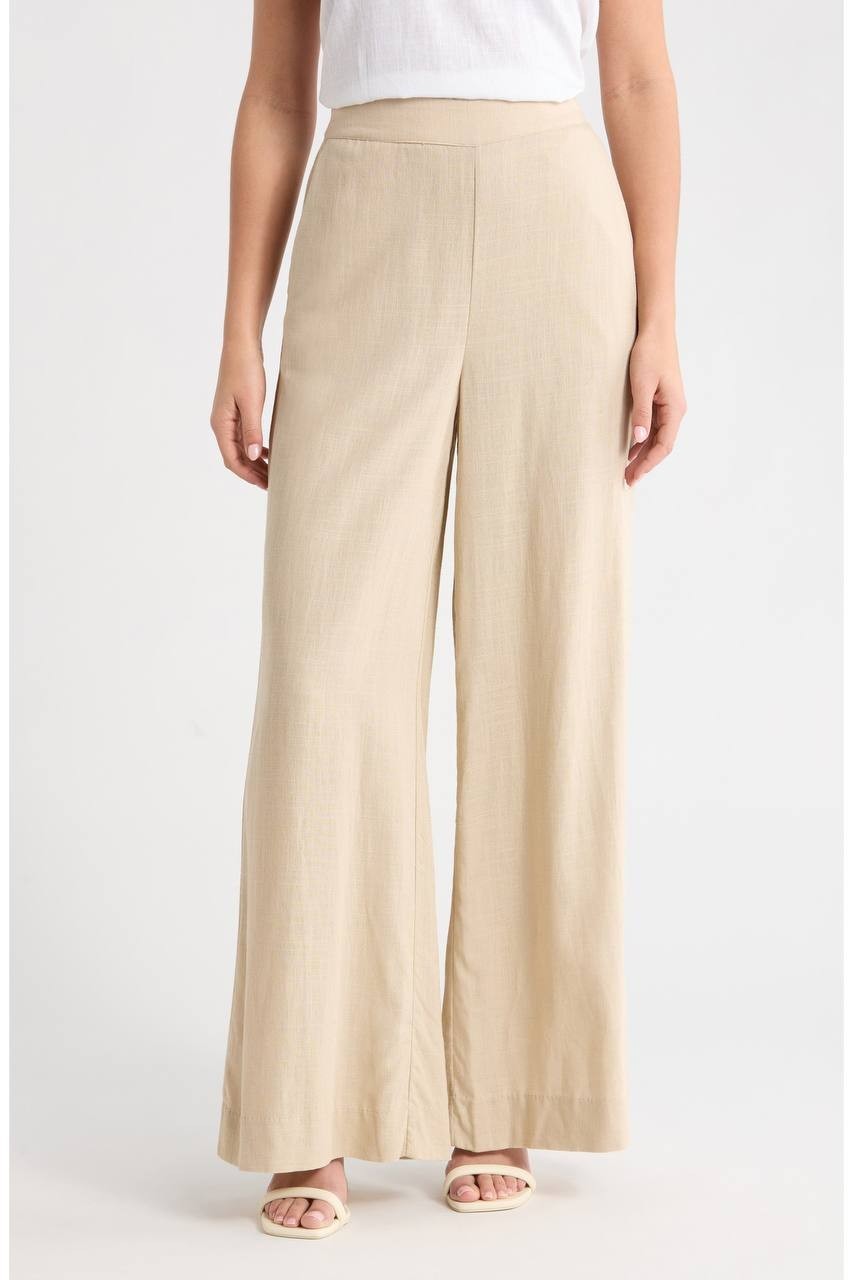Vince Camuto Wide-Leg High-Rise Pull-On Pants Camel S NWT $109