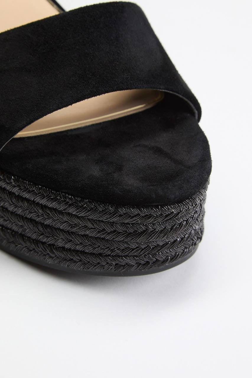 Guess  Everly  Charm  Wedge  Sandals  Black  7M  New  $149