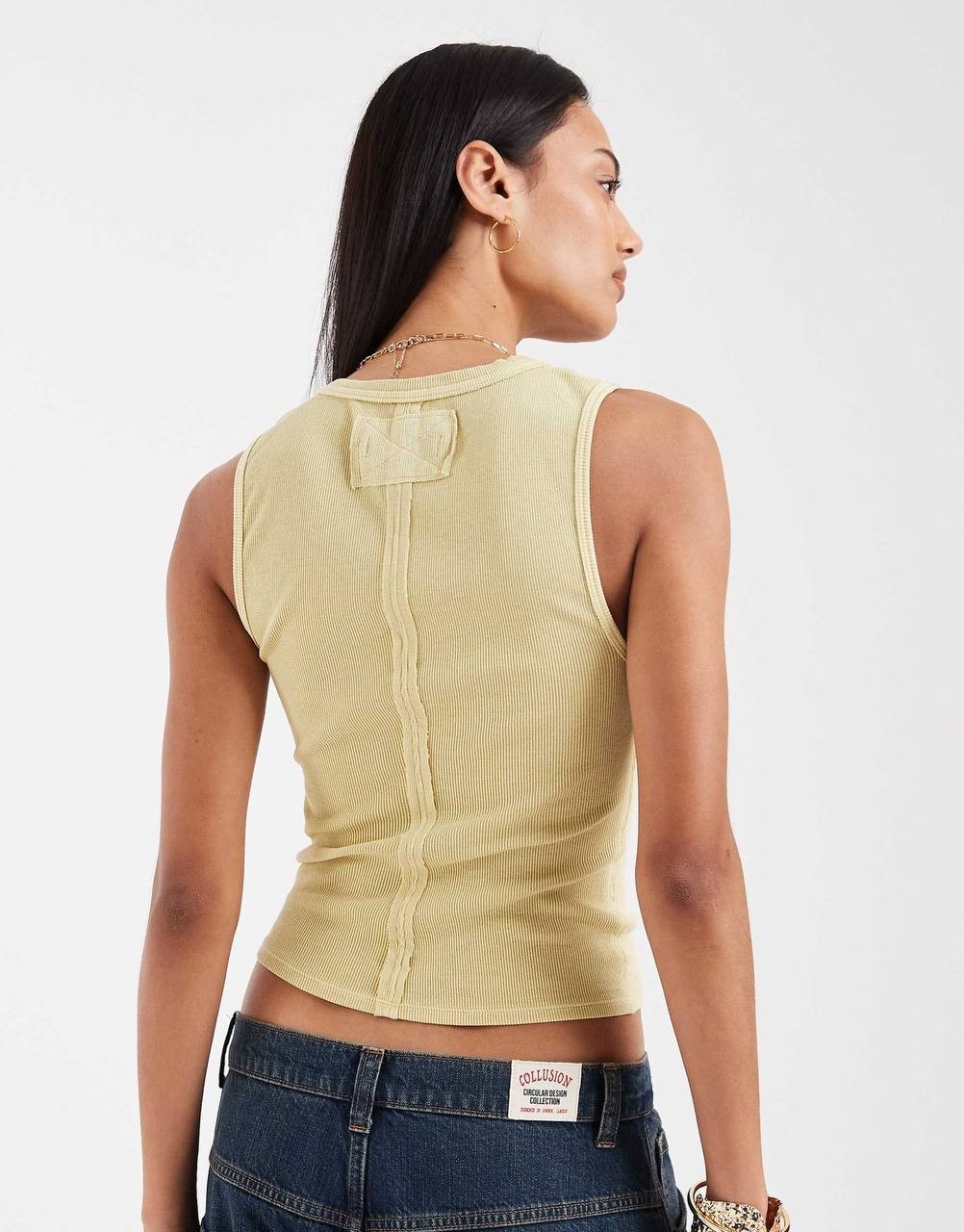 We The Free Jamie Henley Ribbed Tank Sicilian Yellow XS NWT $48
