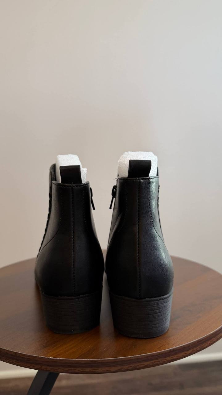Style & Co Aidenn Block Heel Booties Black 8M Man‑Made $79.90 NWB