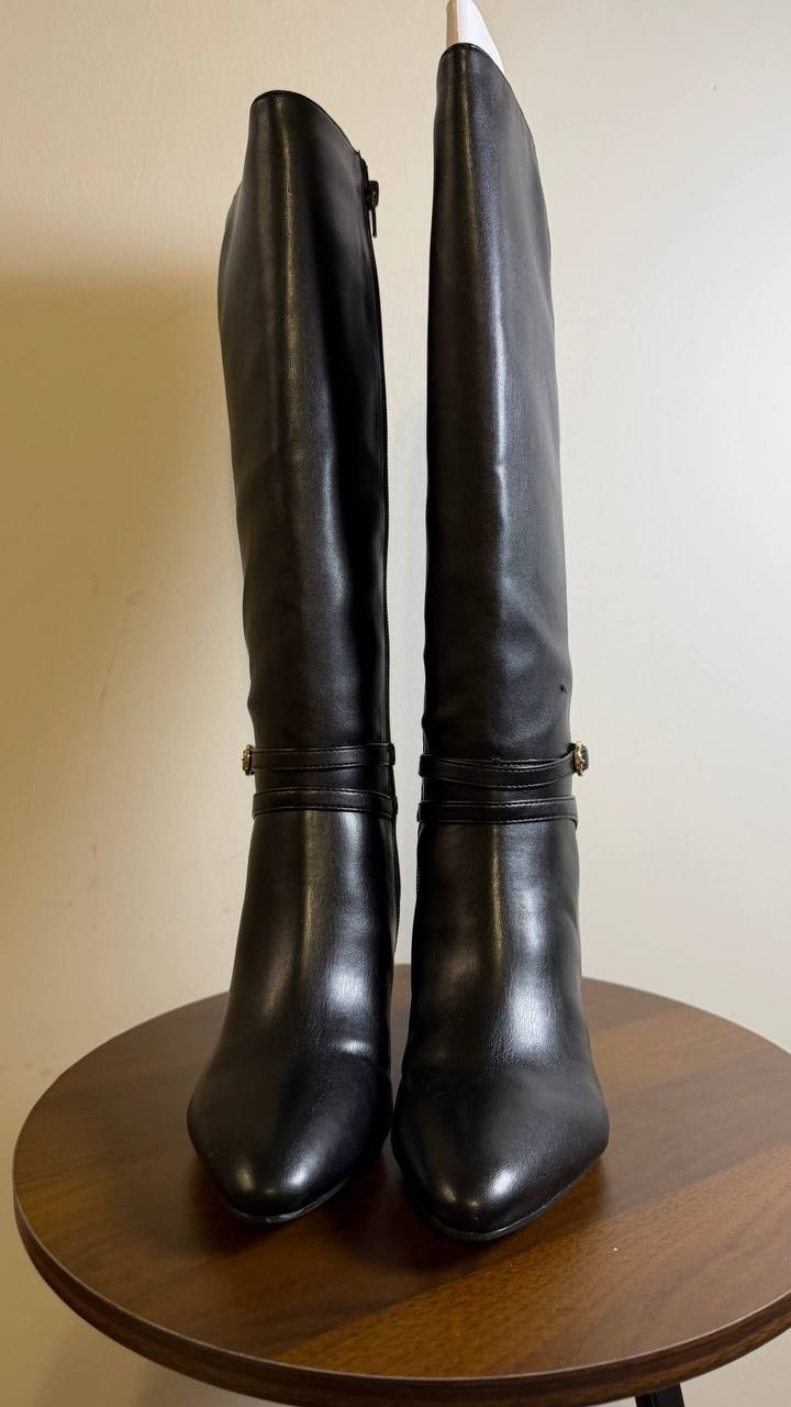 LifeStride Guild Boots Size 5M Black Fabric Knee‑High Almond Toe NIB msrp$129