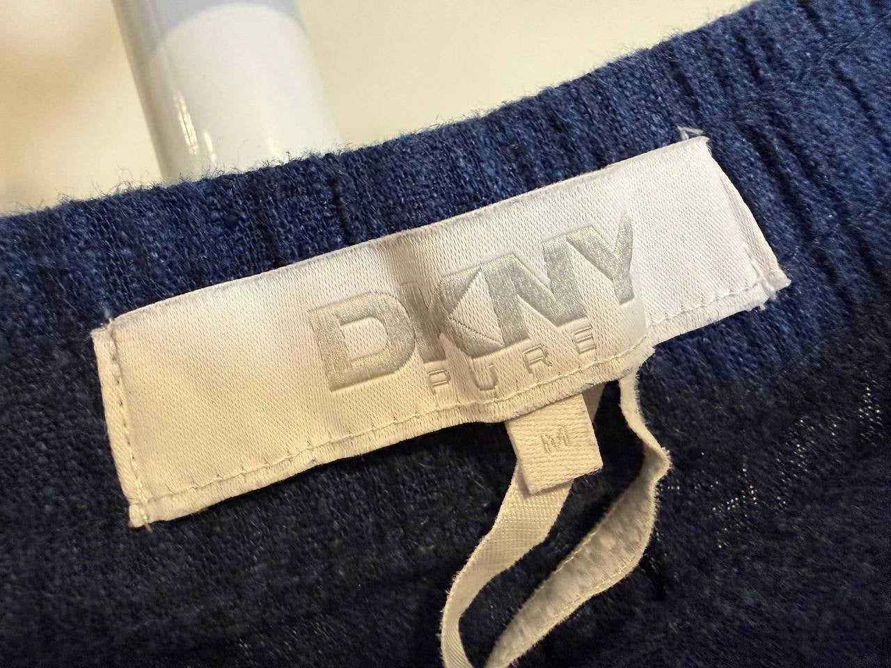DKNY Indigo Linen‑Blend Cropped Pull‑On Pants – Size M – NWT – $89
