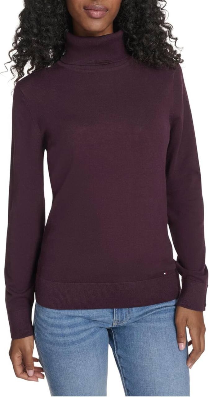Tommy Hilfiger Women’s Cotton Turtleneck Long Sleeve Aubergine S NWT $69.50