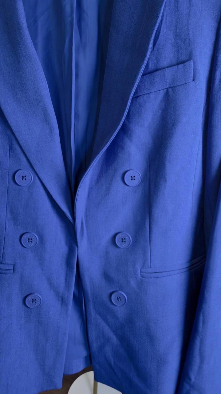 Tahari ASL Faux Double Breasted Jacket New Royal Blue 2 NWT $139