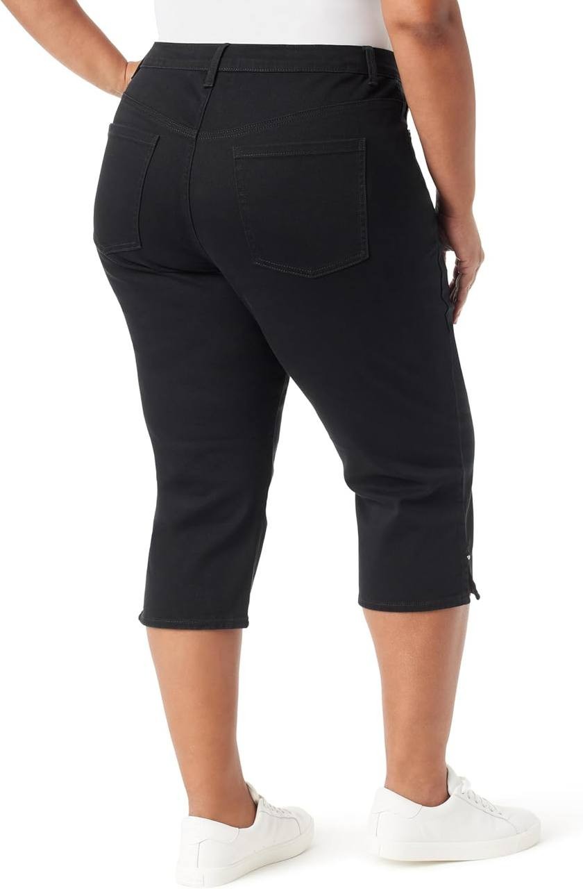 Gloria Vanderbilt Plus Size Amanda Capri Pants Stonewood 18W NWT $50