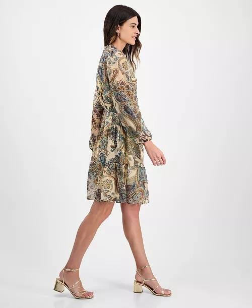 Julia Jordan Paisley‑Print Fit & Flare Dress – Multi – Size 4 – NWT – $139