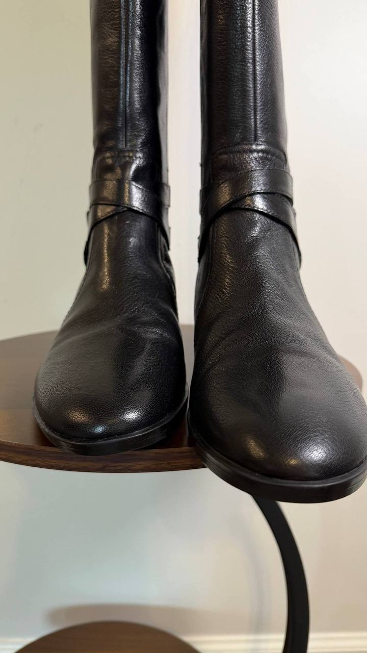 Naturalizer Rena 2 Boots 11W Black Leather Wide Calf Riding Style NIB msrp$325