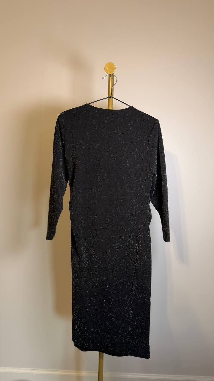 Kasper Women's Twist-Front 3/4-Sleeve Glitter Sheath Dress NWT